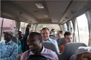 Supervisory Board members and other Programme staff on their way for the field visit to the Thies area in Senegal.