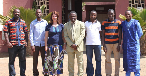 Members of the project team outside the project office at the University of Dakar: Stanly, Idrissa, Karen, Ayao, Erick, Sabi and Patrick. 