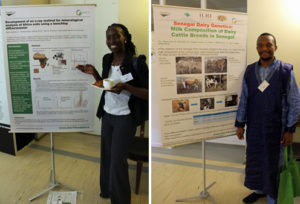 WP1's Mercy Nyambura and WP2's Patrick Ngono presenting their posters in the midterm seminar.